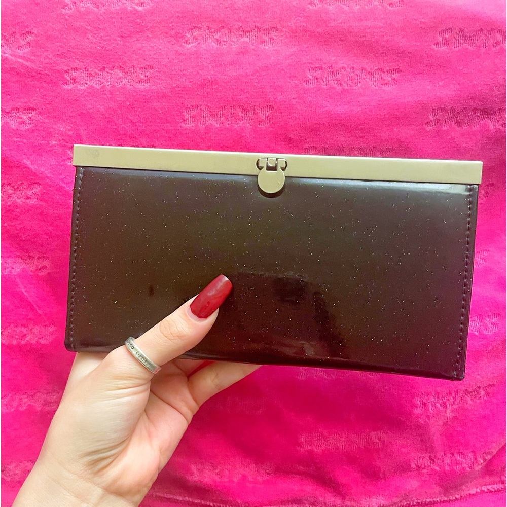 3 for $12 Black and Silver 2010’s Glitter Flat Clutch Wallet Skinny Slim Profile